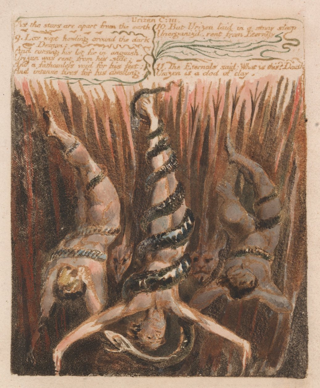 Den første boken til Urizen, plate 9, av William Blake