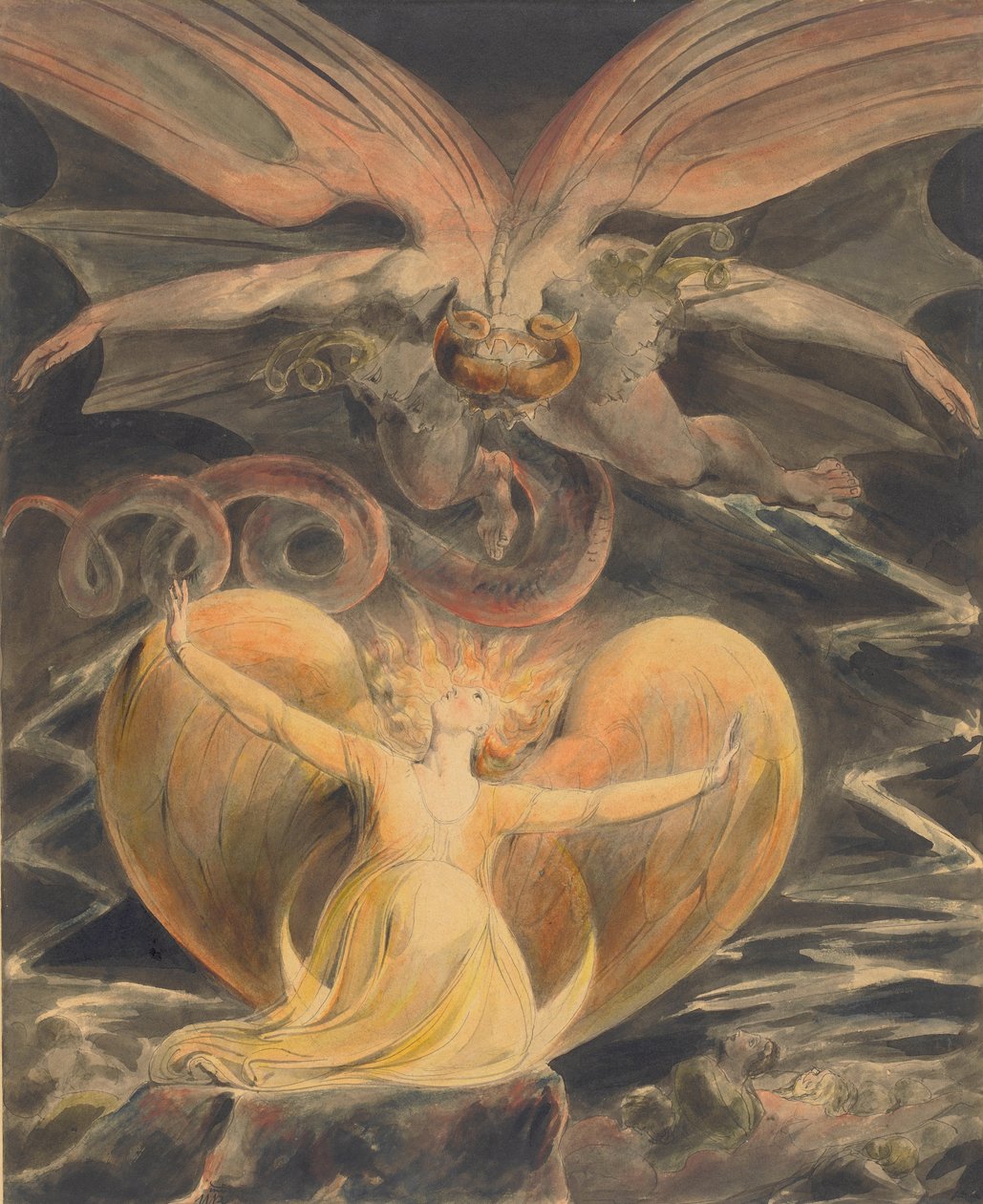 Den store røde dragen og kvinnen kledd med solen av William Blake