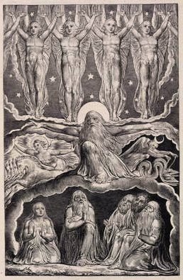 Herren svarer Job ut av virvelvinden, plate 14 fra Illustrasjoner av Jobs bok, 1825 av William Blake