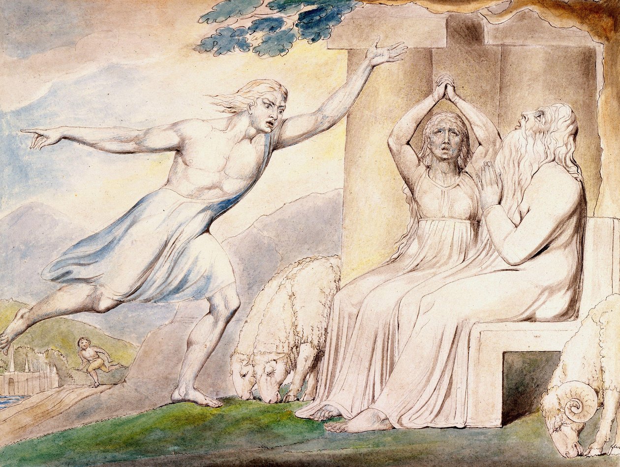Budbringerne forteller Job om hans ulykker av William Blake