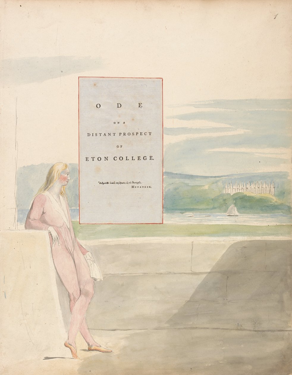 The Poems of Thomas Gray, Design 13, Ode on a Distant Prospect of Eton College. av William Blake