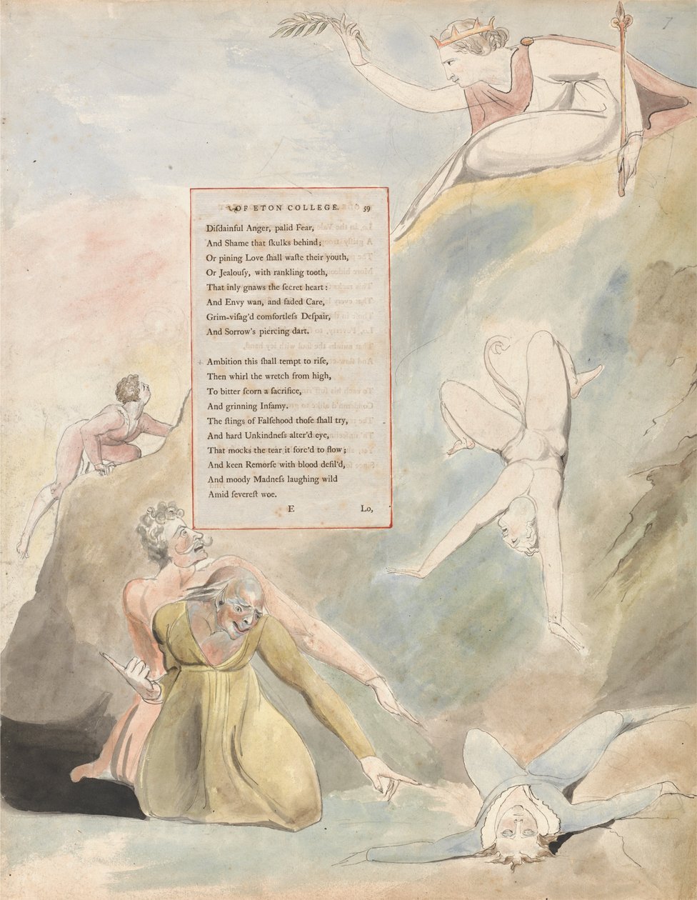 The Poems of Thomas Gray, Design 19, Ode on a Distant Prospect of Eton College. av William Blake