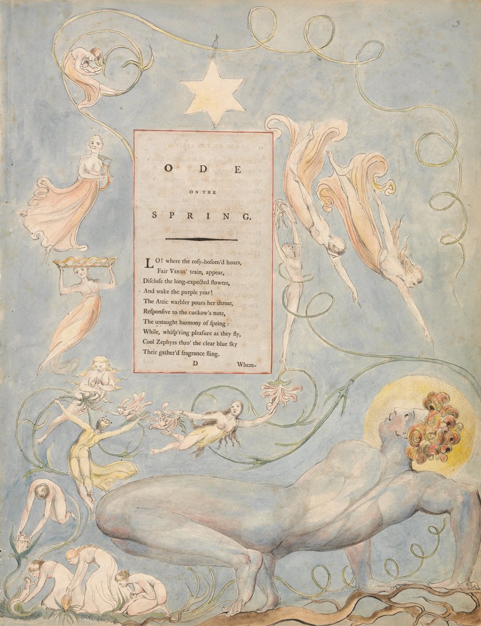 The Poems of Thomas Gray, Design 3, Ode on the Spring. av William Blake