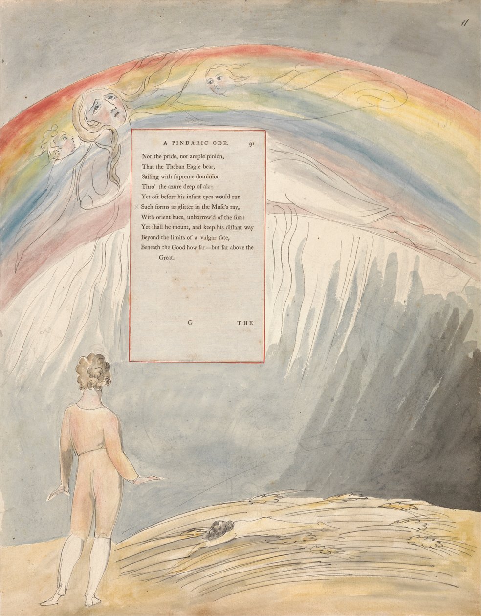 The Poems of Thomas Gray, Design 51, The Progress of Poesy. av William Blake