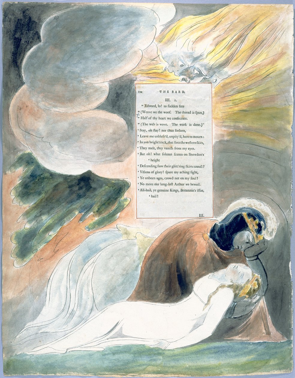 The Poems of Thomas Gray, Design 62 The Bard 10 av William Blake