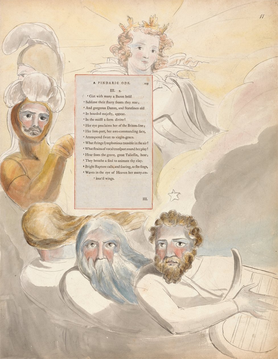 The Poems of Thomas Gray, Design 63, The Bard. av William Blake