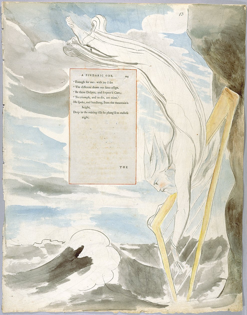 The Poems of Thomas Gray, Design 65 The Bard 13 av William Blake