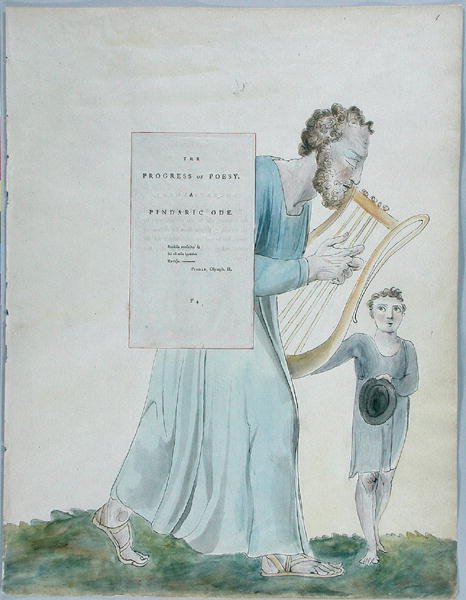 The Progress of Poesy, design 41 fra The Poems of Thomas Gray, 1797-98 (wc med penn og svart blekk på papir) av William Blake