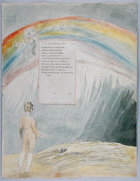 The Progress of Poesy, design 51 fra The Poems of Thomas Gray, 1797-98 (wc med penn og svart blekk på papir) av William Blake