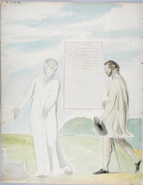 The Triumphs of Owen, design 92 fra The Poems of Thomas Gray, 1797-98 (wc med penn og blekk på papir) av William Blake