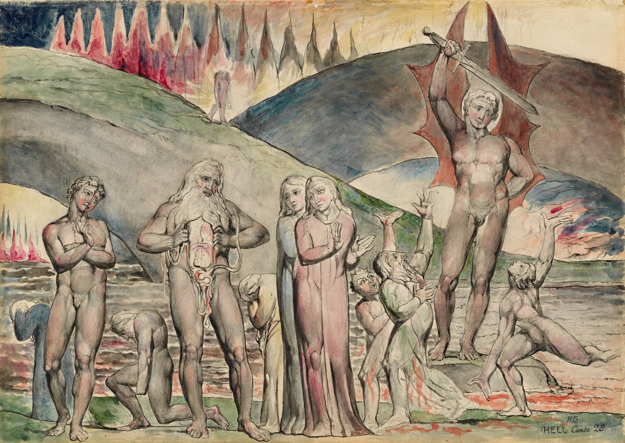 Skismatikken og såmaskinene til uenighet- Mahomet av William Blake