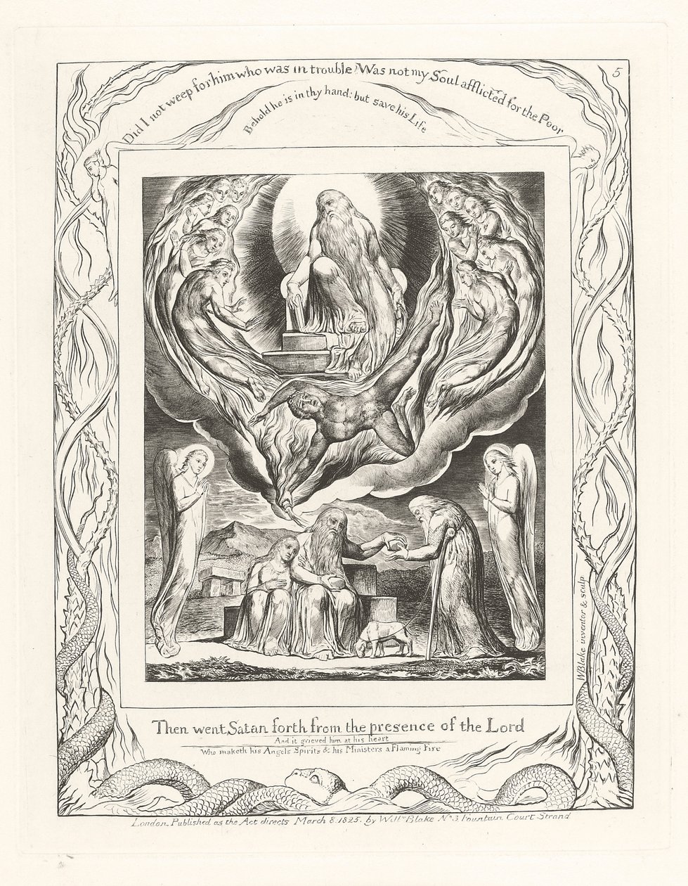 Så gikk Satan ut fra Herrens nærhet, 1825 av William Blake