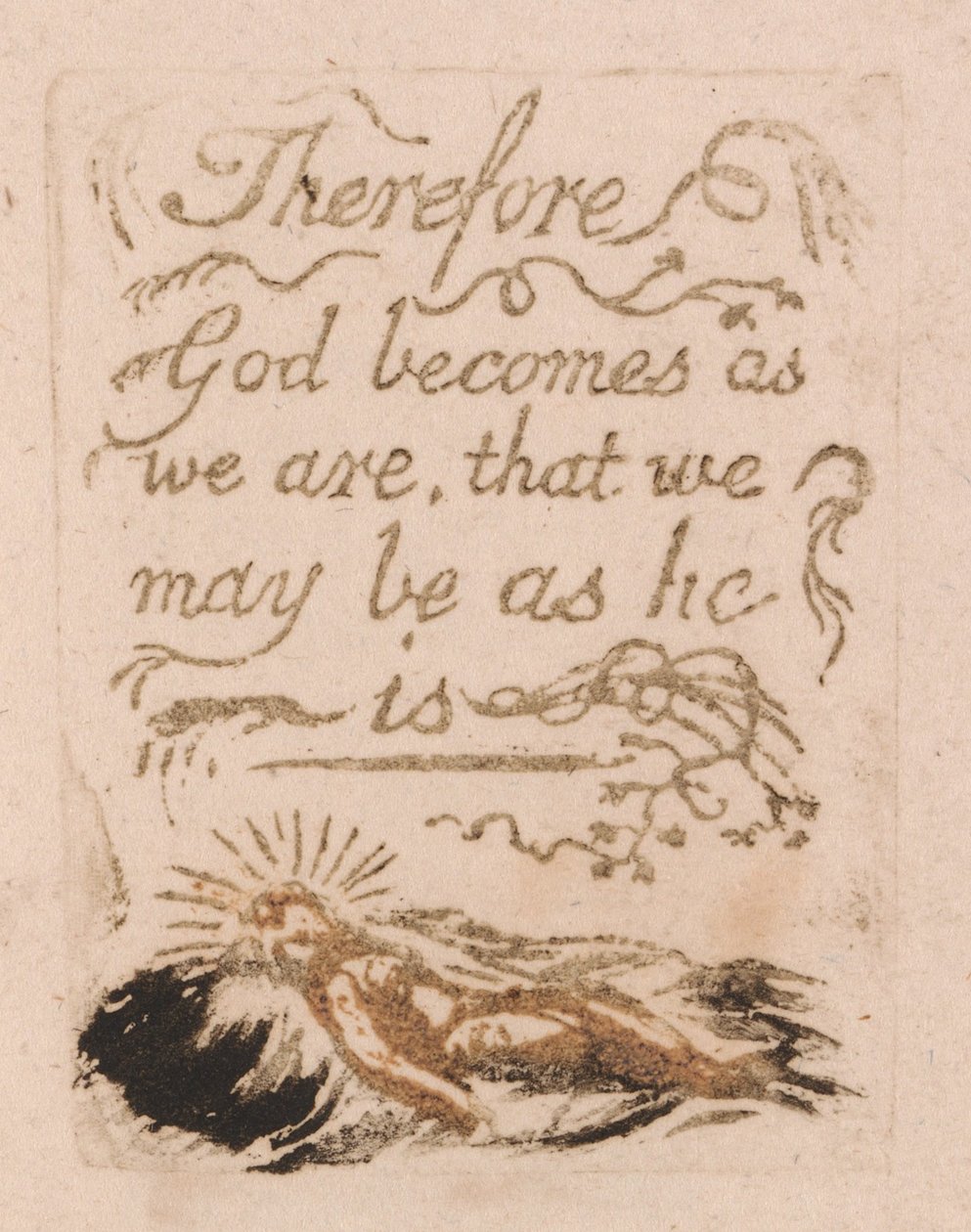 Det er ingen naturlig religion, plate 9, derfor blir Gud. . . . (Bentley b12) av William Blake