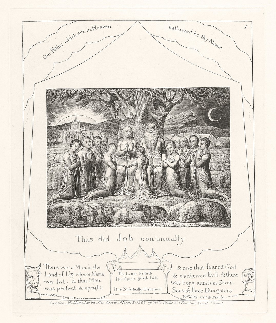 Slik gjorde Job kontinuerlig, 1825 av William Blake