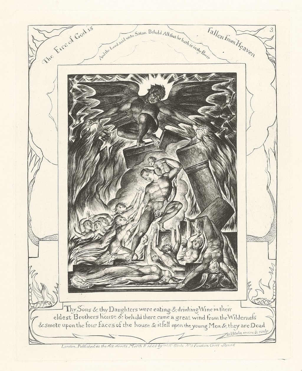Dine sønner og dine døtre spiste og drakk vin, 1825 av William Blake