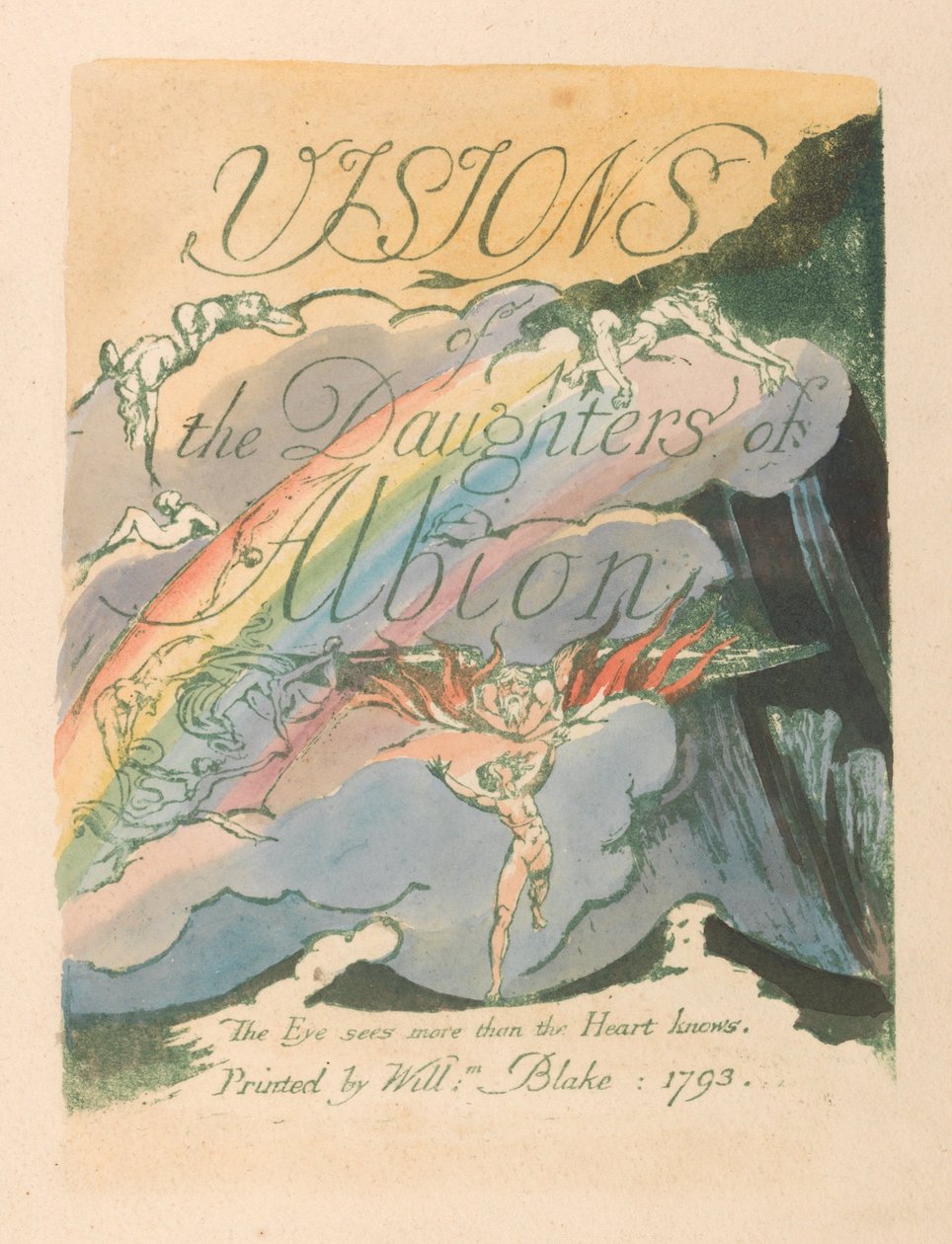 Visions of the Daughters of Albion, plate 2, tittelside av William Blake