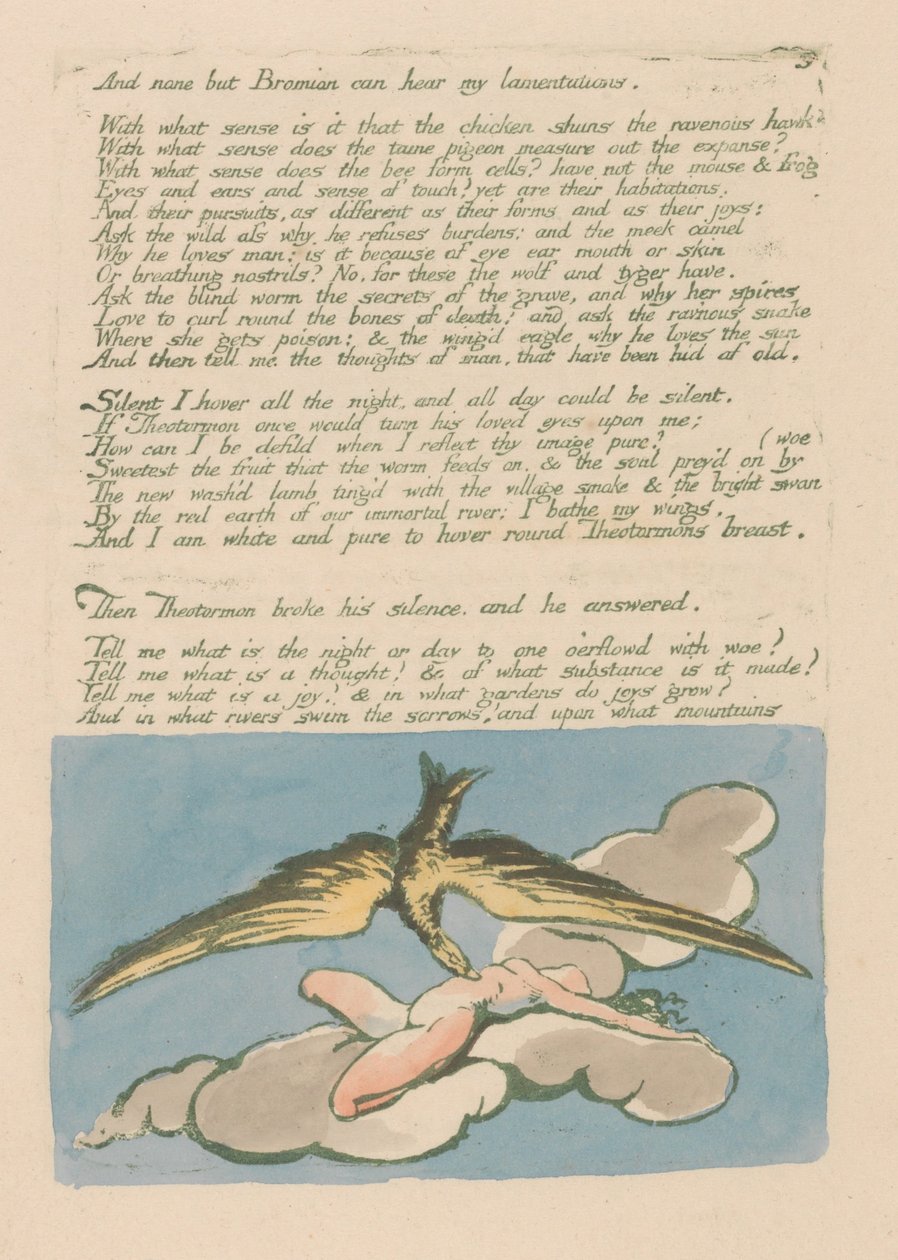Visjoner av døtrene til Albion, plate 6, og ingen andre enn Bromian. . . . av William Blake