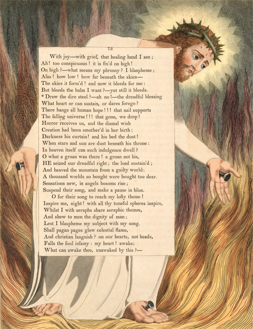 William Blake illustrasjon til Night Thoughts Plate 73 av William Blake