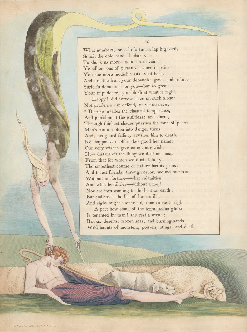 Unge nattetanker, side 10, Sykdom invaderer den mest modige temperament av William Blake
