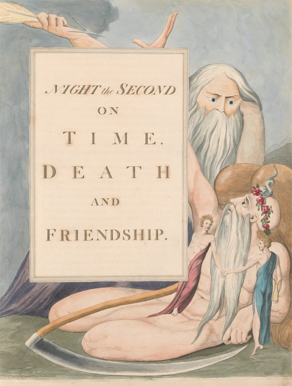 Youngs Night Tanker, Side 17, Night the Second, om tid, død og vennskap av William Blake