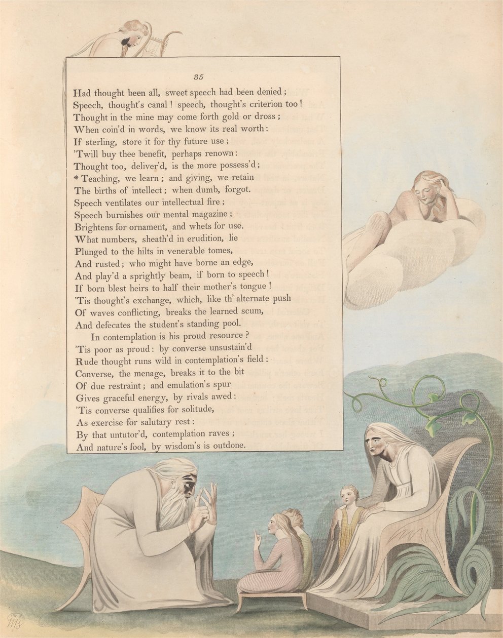 Youngs Night Tanker, Side 35, Undervisning, vi lærer; og gi, vi beholder av William Blake