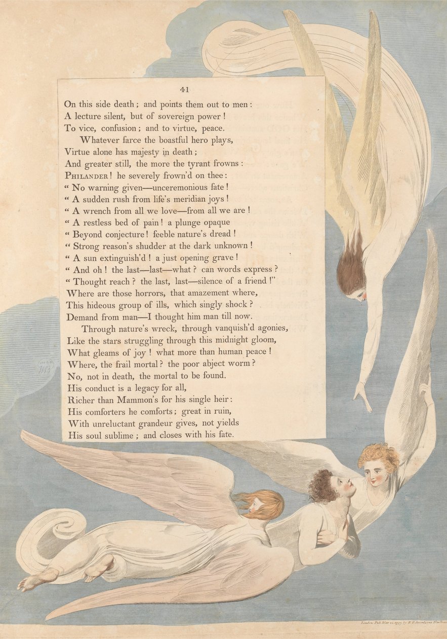 Youngs Night Tanker, Side 41, Ett strålende merke; rettferdiges dødsbed av William Blake