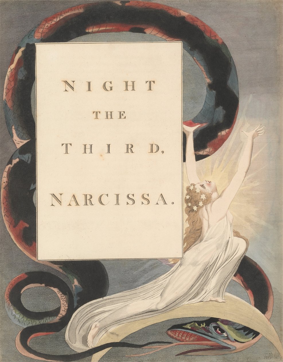 Youngs Night Tanker, Side 43, Night the Third, Narcissa. av William Blake