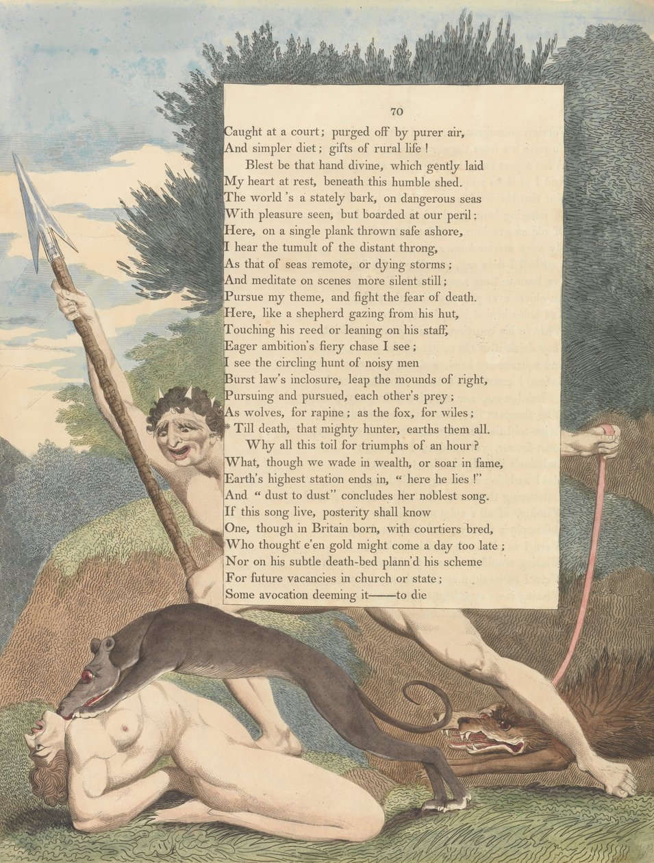 Unge nattetanker, Side 70, Til døden, den mektige jegeren, jorden er dem alle av William Blake