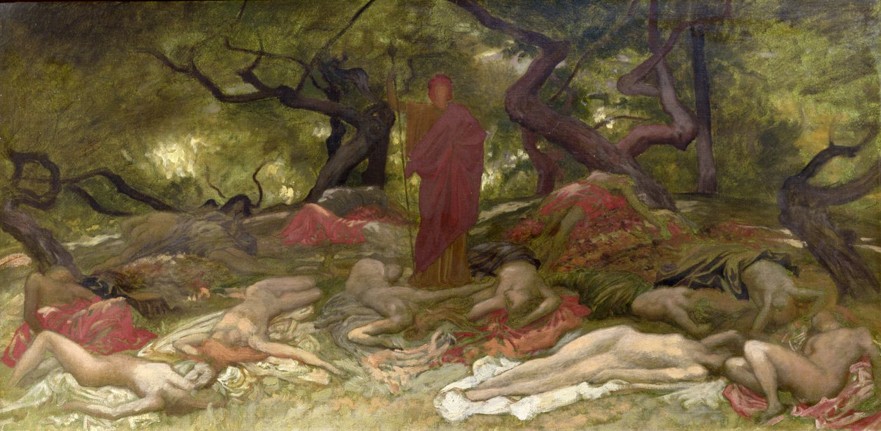 Dionysos og Bacchantene, ca. 1900 av William Blake Richmond