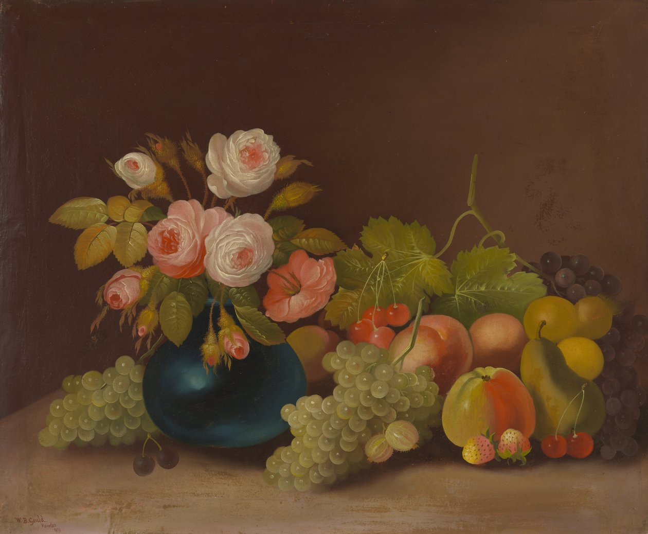 Kålroser og frukt av William Buelow Gould