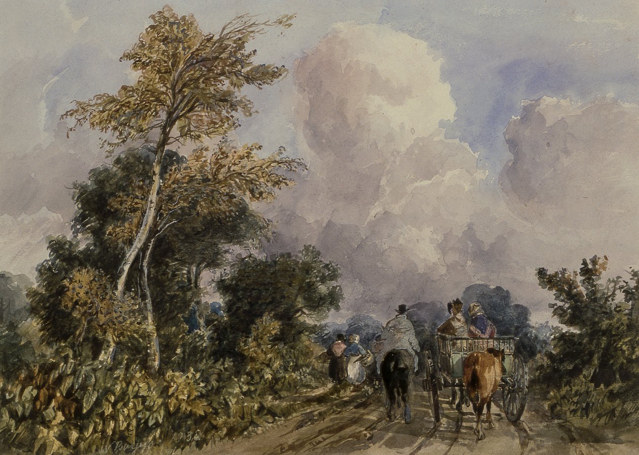 På Deal Road, nær Canterbury, 1800-tallet av Henry William Burgess