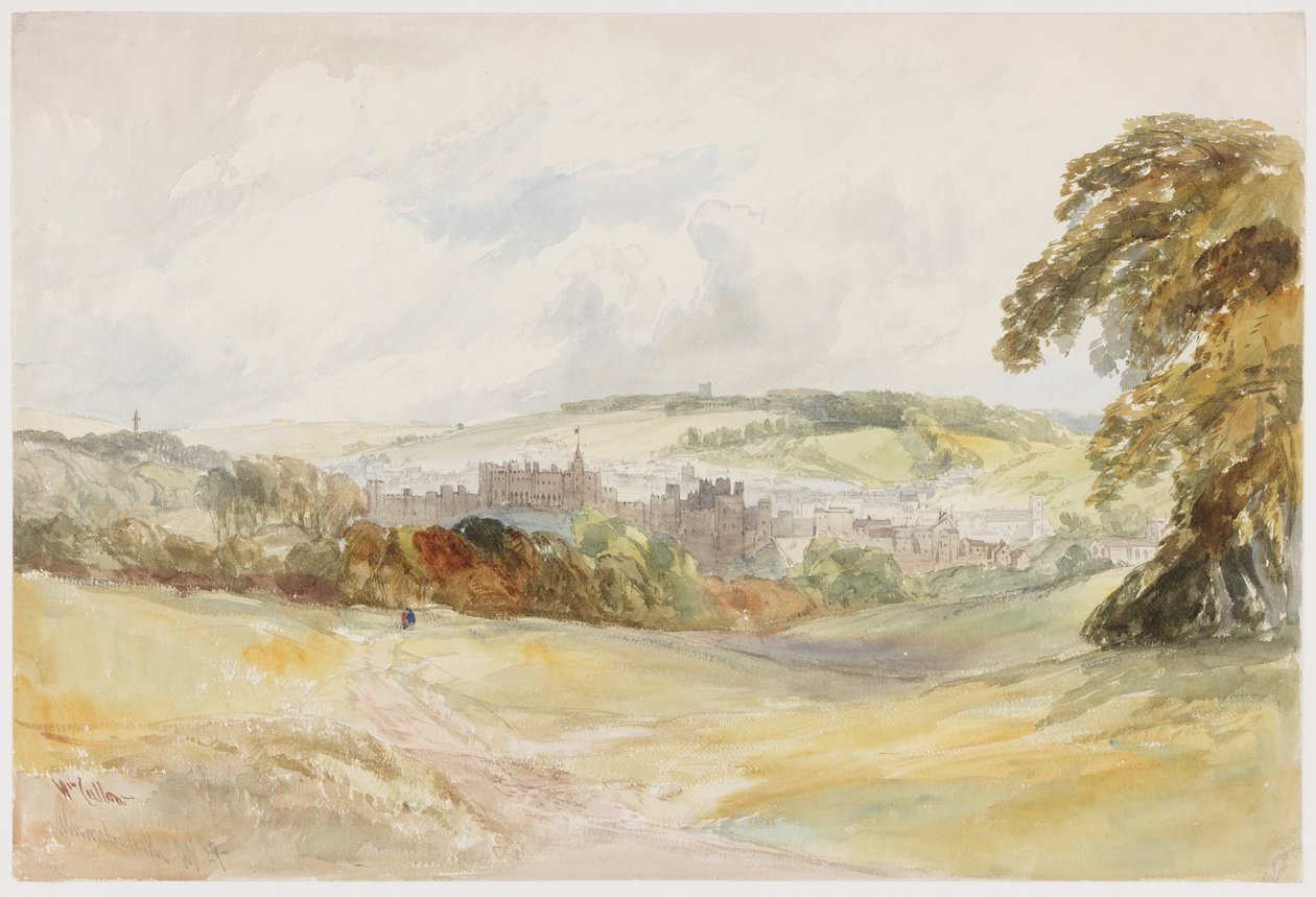 Alnwick Castle (blyant og akvarell på papir (på papir)) av William Callow