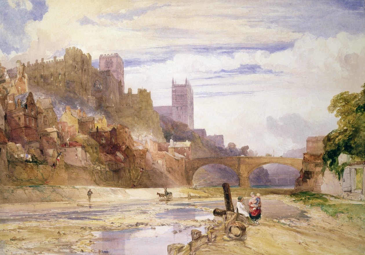 Durham fra elven av William Callow