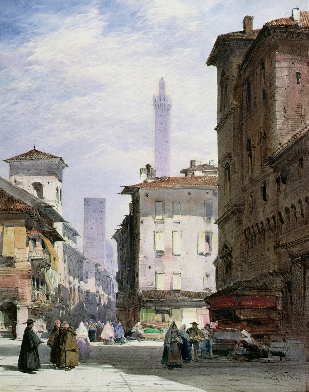 Det skjeve tårnet, Bologna av William Callow