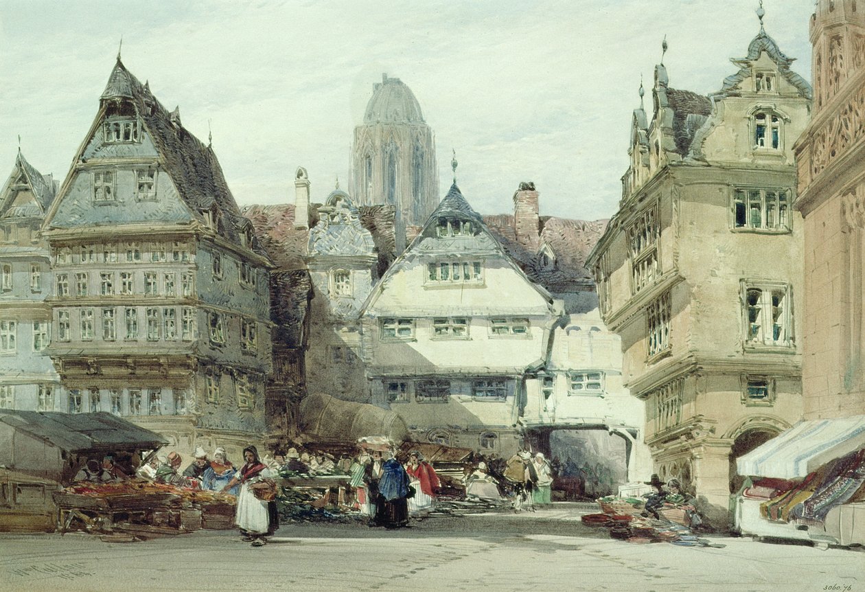 Market Place, Frankfurt av William Callow