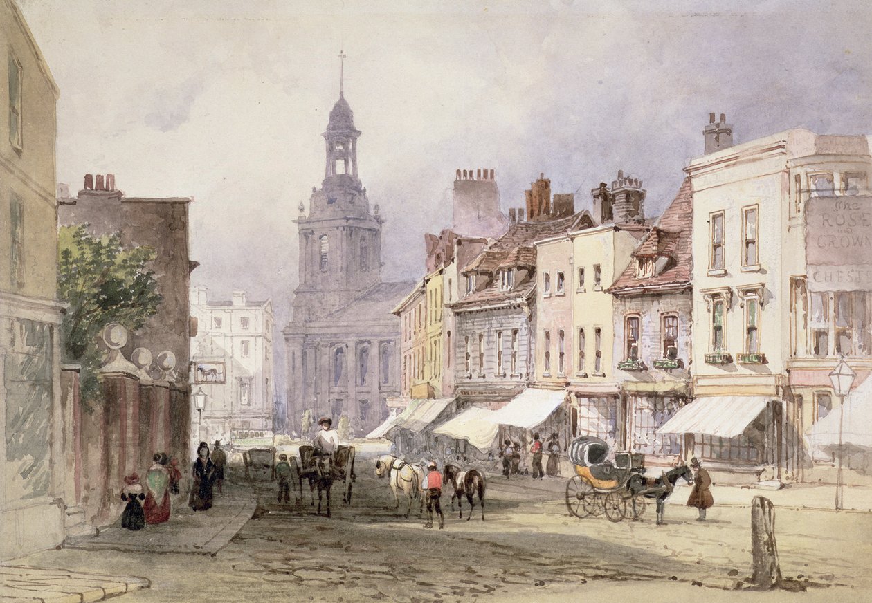No.2351 Chester, ca. 1853 (blyant og wc på papir) av William Callow