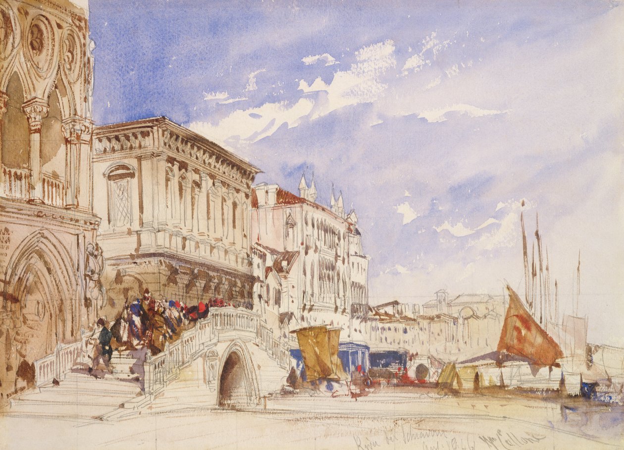 Riva degli Schiavoni, Venezia, 1846 av William Callow