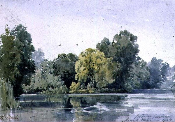 Utsikt i den botaniske hagen, Regents Park av William Callow