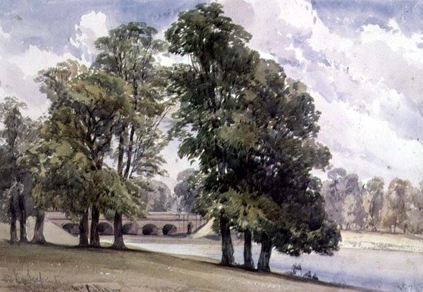 Utsikt over Serpentine, Hyde Park av William Callow