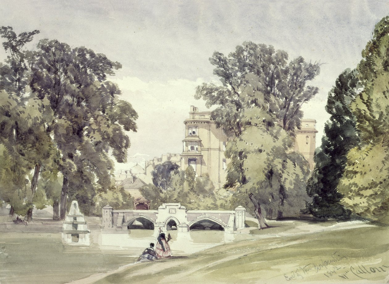 West End of the Serpentine, Kensington Gardens av William Callow
