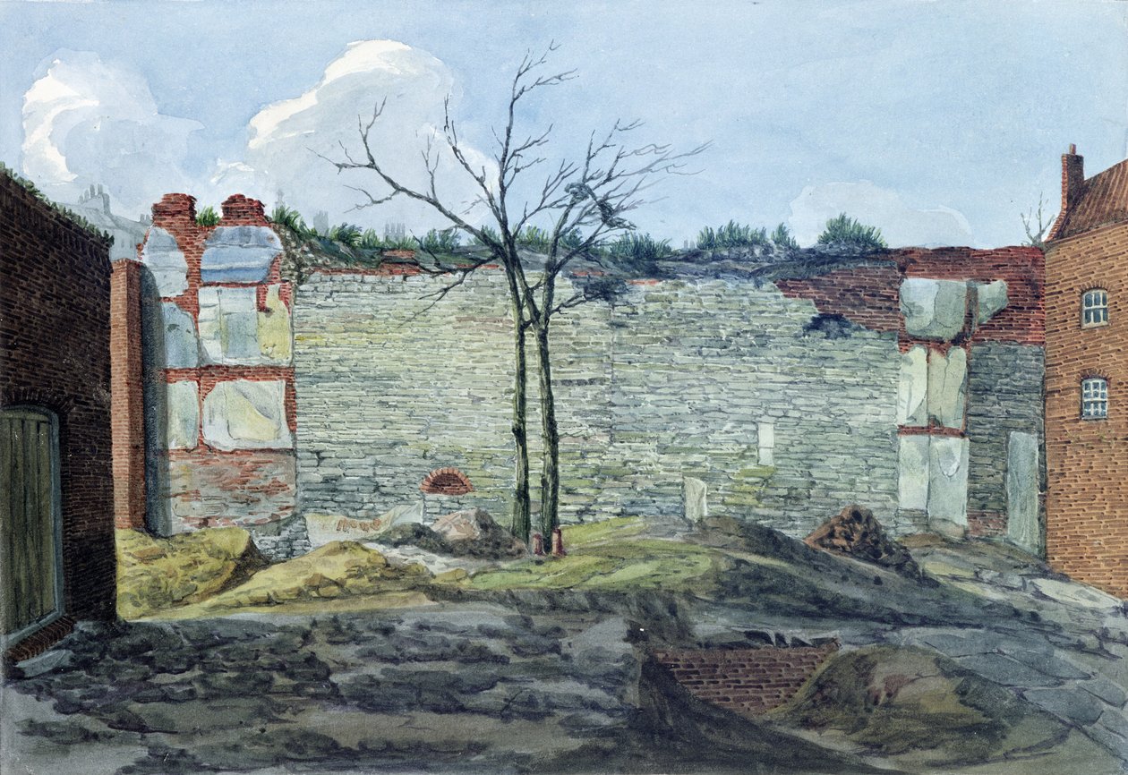 Et fragment av den gamle London-muren, 1796 av William Capon