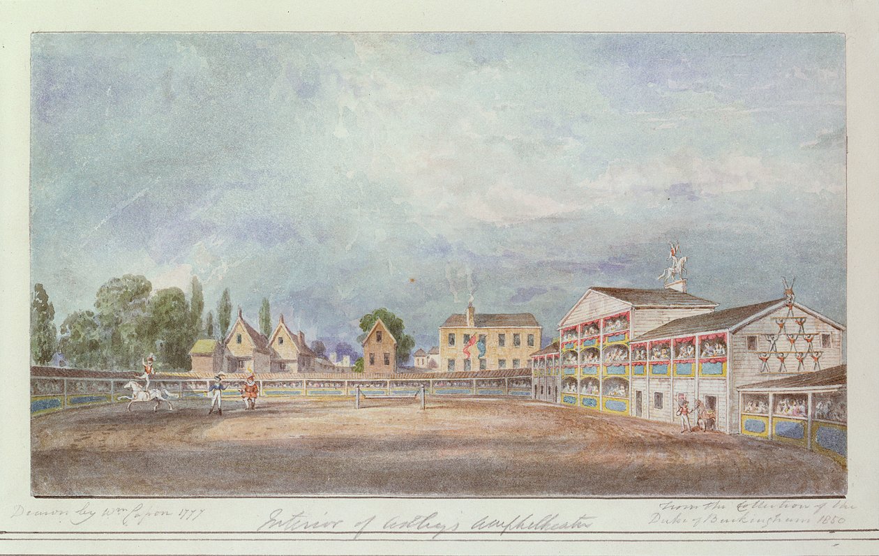 Utsikt over Astley's Amphitheatre, 1777 av William Capon