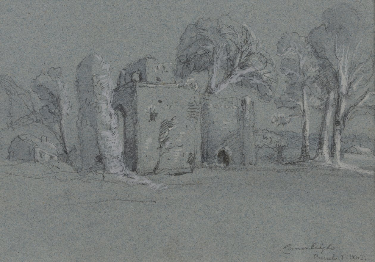 Cranleigh, 2. november 1843 (blyant på grått papir uthevet med hvitt) av William Cave Thomas