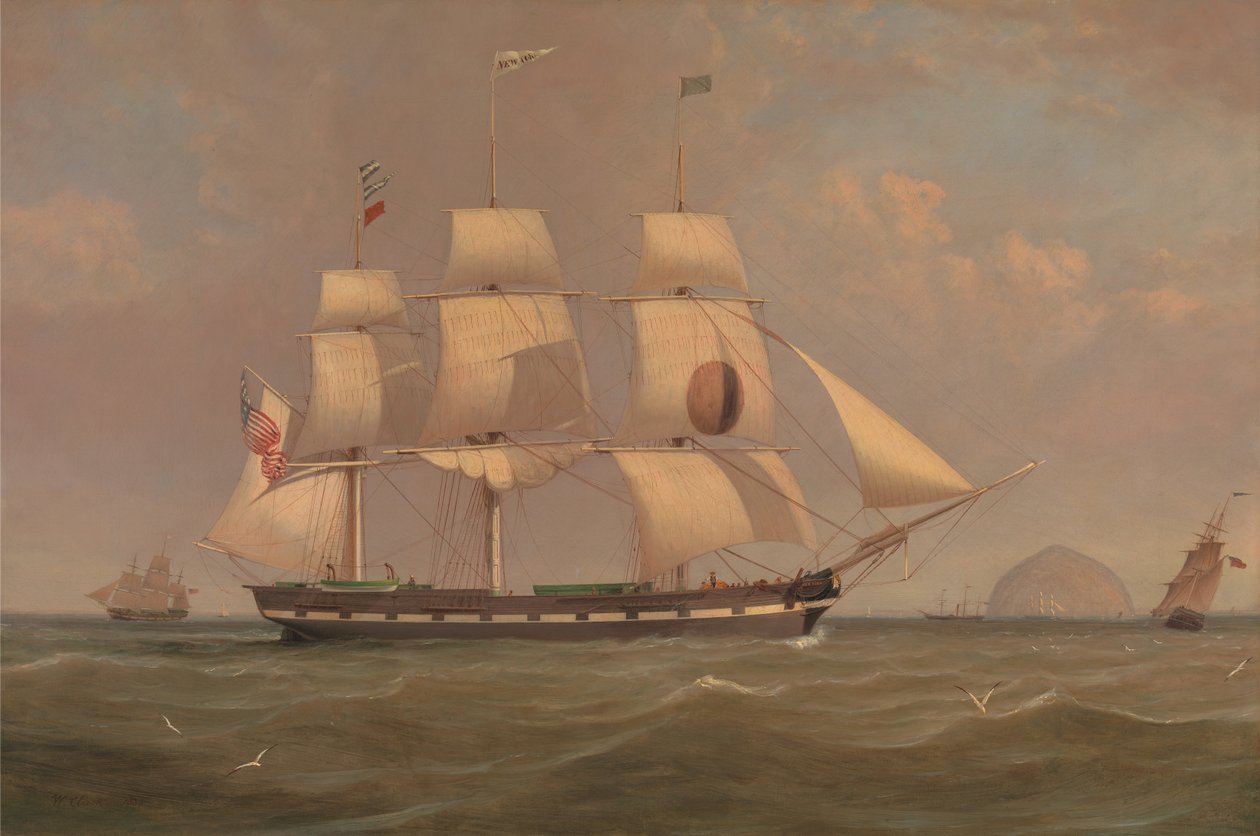 Black Ball Line Packet Ship New York utenfor Ailsa Craig av William Clark