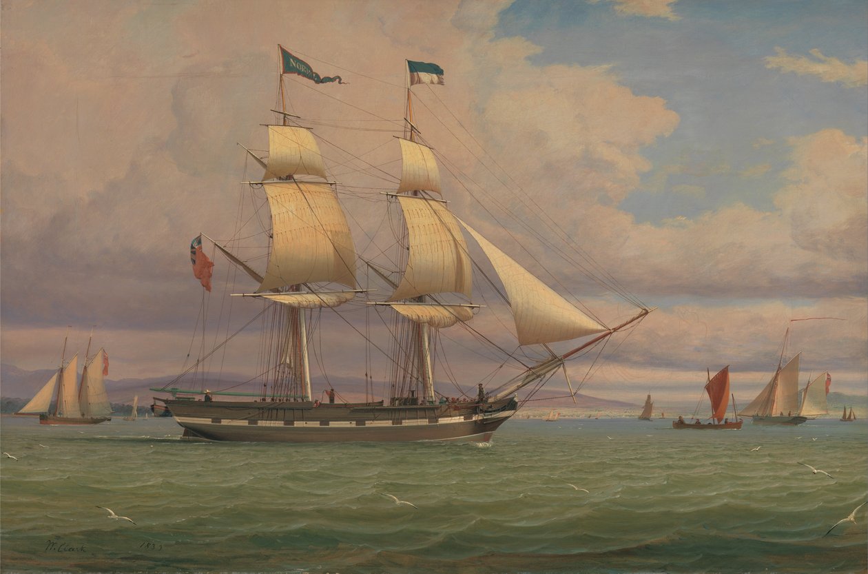 Den engelske Brig Norval før vinden av William Clark