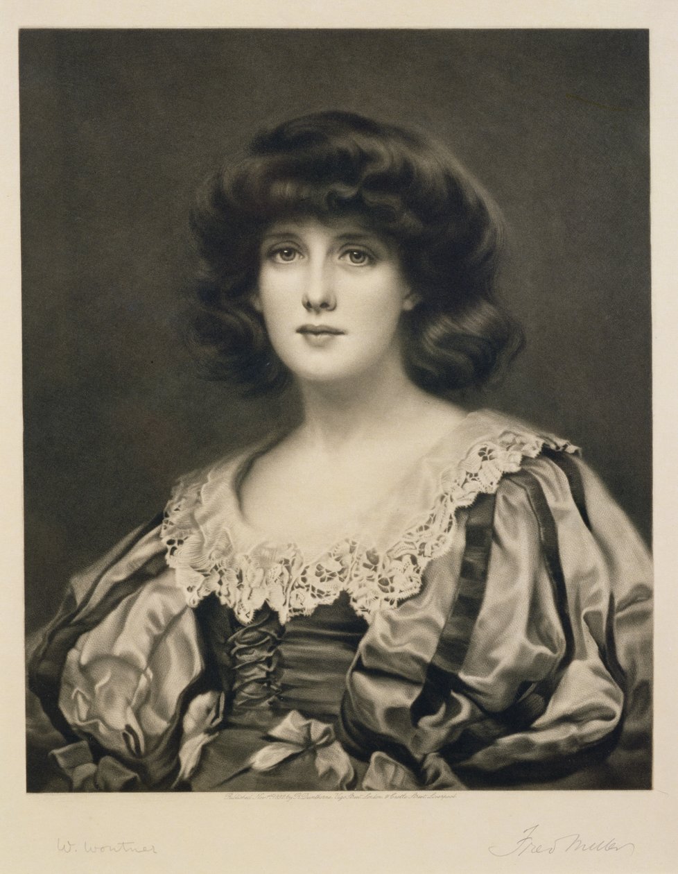 Lorna Doone, gravert av Fred Miller (fl.1886-1915) pub. av Robert Dunthorne, 1892 (mezzotint) av William Clark Wontner