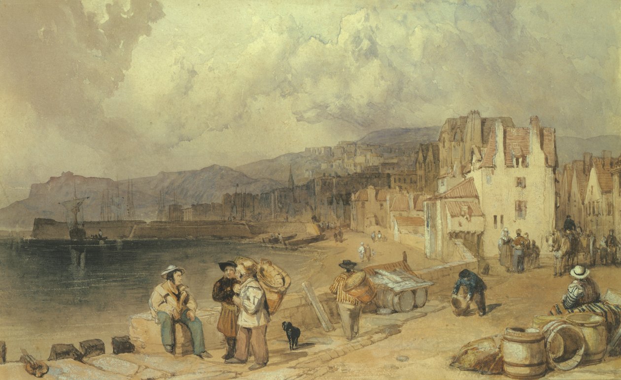 St. Peters Port, Guernsey (wc på papir) av Clarkson Frederick Stanfield