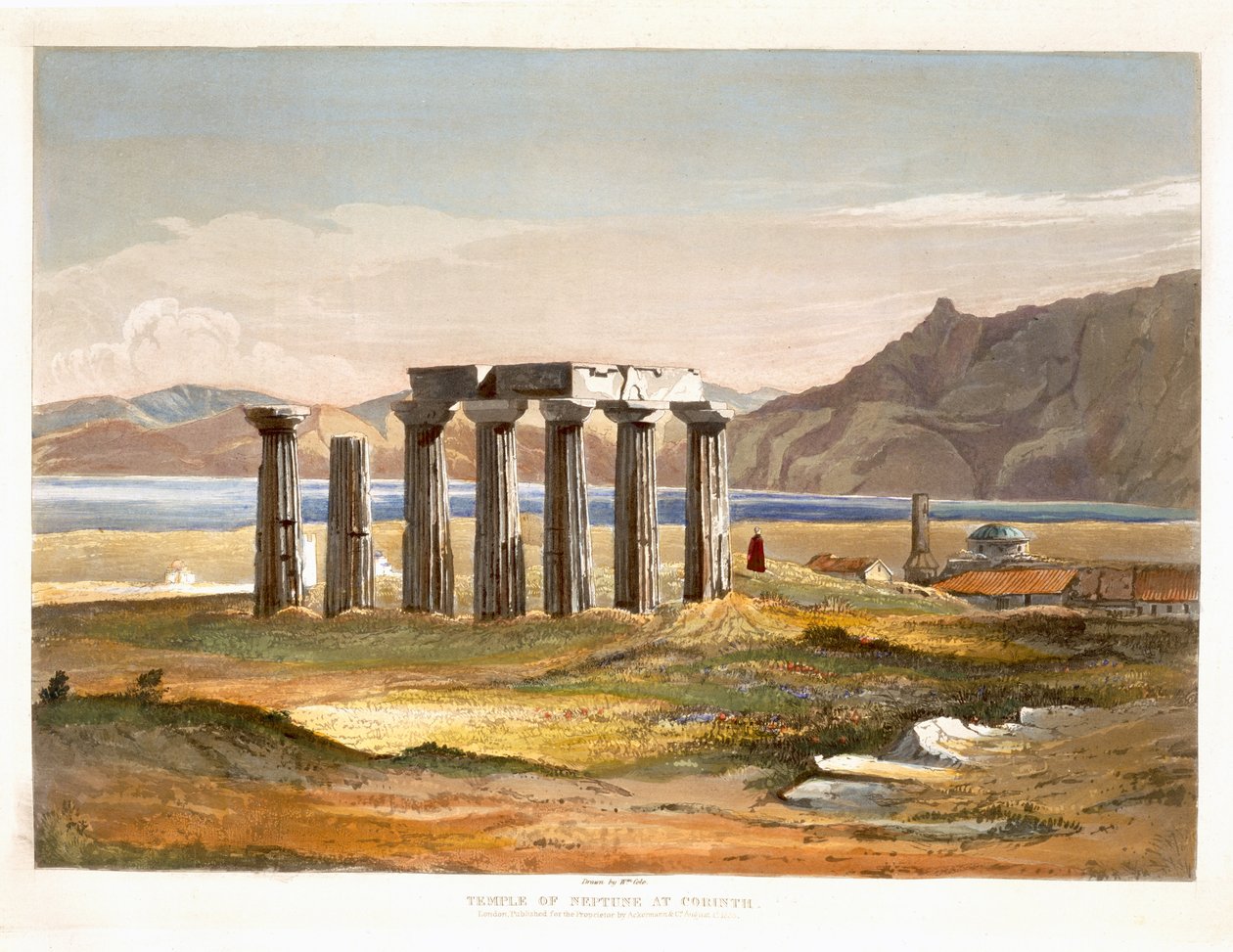 Neptun-tempelet i Korint, fra utvalgte utsikter over restene av antikke monumenter i Hellas, fra tegninger tatt på stedet av William Cole, 1833 av William Cole