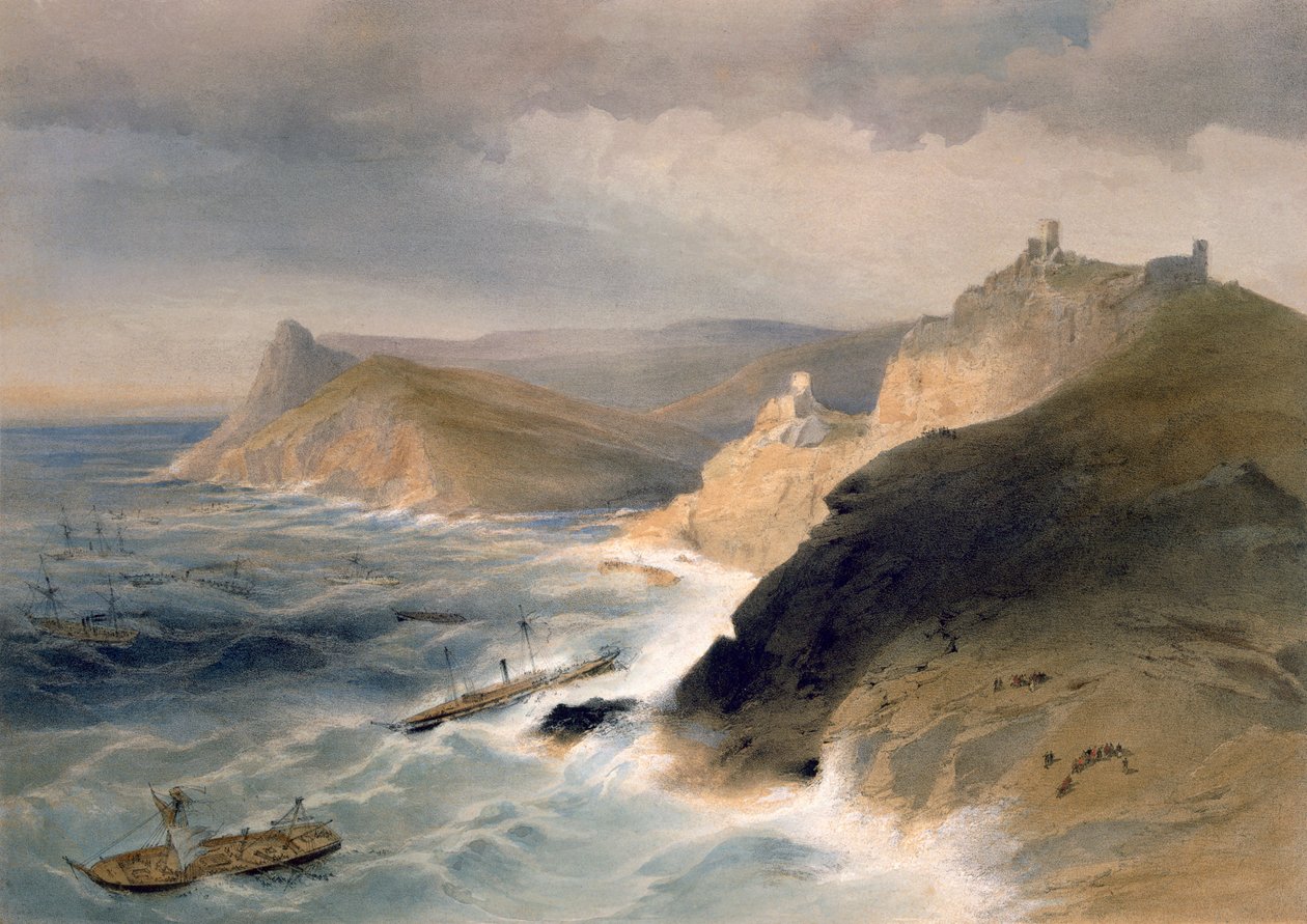 Kuling utenfor havnen i Balaklava, 14. november 1854, tallerken fra 