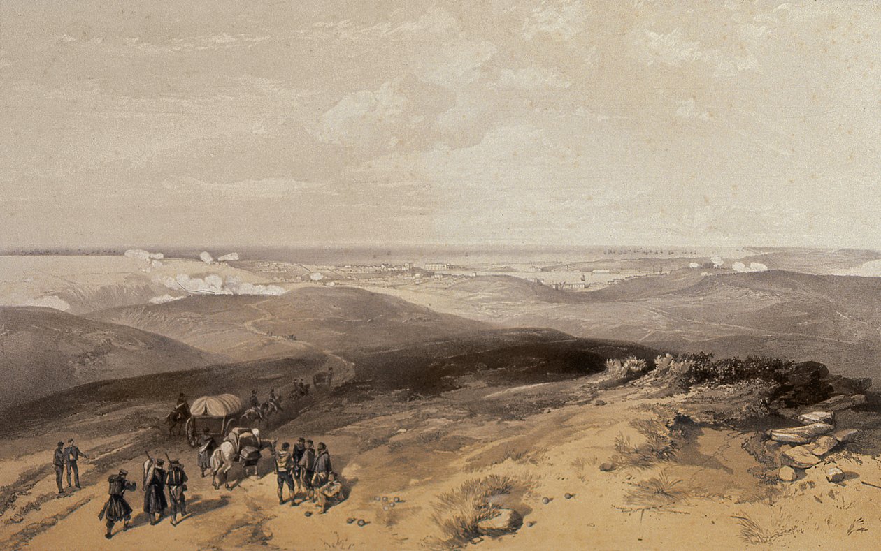 Sebastopol fra baksiden av de engelske batteriene, 1855 av William Crimea Simpson